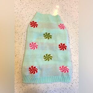 Mint Green Dog Sweater with Candy Design
